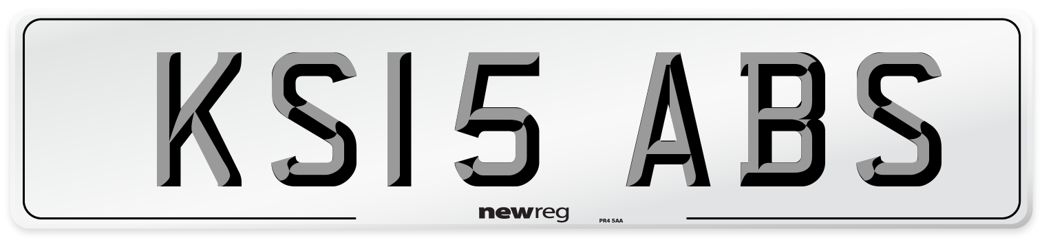 KS15 ABS Number Plate from New Reg